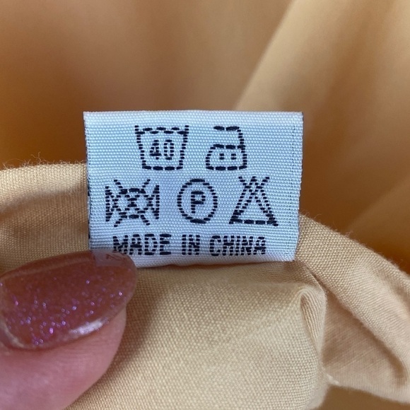 Imani Uomo Long Sleeve Button Down Shirt Men's XXL (18-18.5 34/35) Yellow Gold - Picture 8 of 8